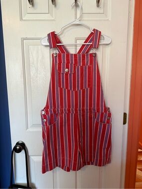 NWT- Damson Madder Red Striped Overall Shorts